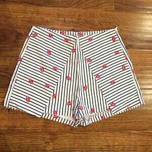 Azulu striped lips cotton shorts